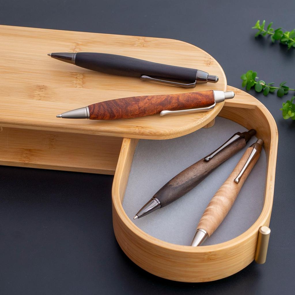 luminio Wooden Mechanical Rare Handcrafted by Made in Japan Thick-Barrel Pencil, 0.5mm, Premium, Wood, Gift, Artisans, (Striped Ebony)