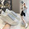 Women's 2024 European Rhinestone Dad Shoes - Thick-Soled Casual Platform Sneakers