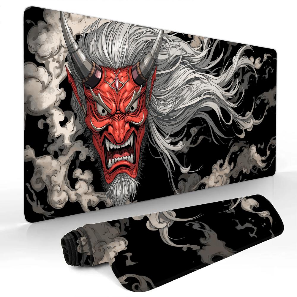 Whitehaired red demon mask Mouse Pad Gaming mats NonSlip Desk Mat mouse carpet with Stitched Edge HD printing Office mat