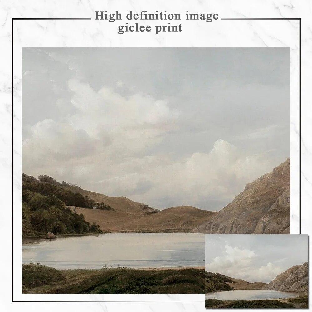 Vintage European Gallery Wall Prin Mountain Lake Landscape Canvas Painting Nordic Posters and Prints Living Room Home Decoration