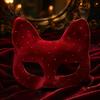 Stylish Costume Masque for Events Cat Masquerade Masque, Sparkly Sequins/Velvet/Black Half Face Comfortable Plastic Adults Women Men Halloween