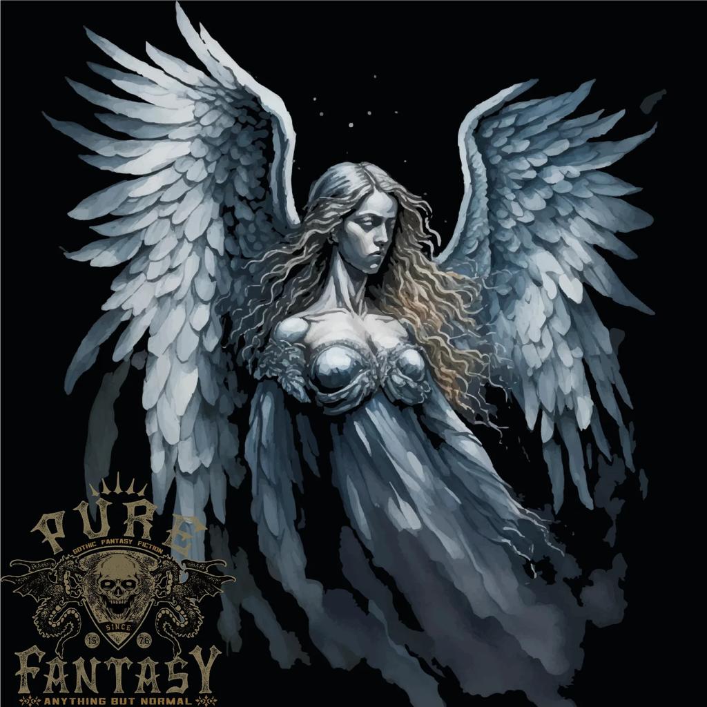 A Gothic Guardian Angel Fantasy Goth Mens T-shirt Cotton