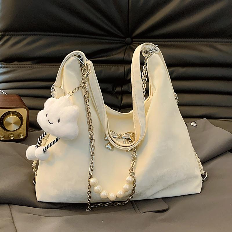 

Tote bag women s 2024 new large-capacity foreign style backpack spring fashion shoulder bag texture niche backpack women without pendant брудно-білий