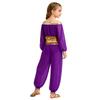Girl Belly Dance Costume Sequin Tassel Top Pants Built In Briefs Rhinestone Decoration Long Sleeve Outfit