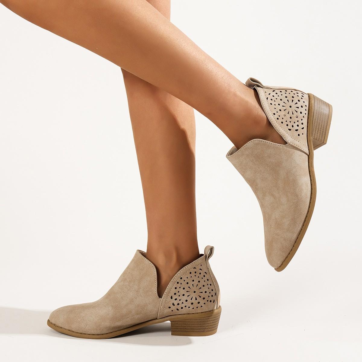 

Autumn women s shoes hollow breathable heel heel heightening casual single shoes women s feet 43 хакі