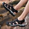 Fashion Outdoor Male Beach Shoes Anti-collision Toe Man Sandals 2025 New Roma Flats Vintage Style Men Summer Shoes Leather Men's Sandals