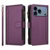 Apple 17 Pro Max Solid Color Zipper Wallet Case for Nine Cards – Compatible with iPhone 16/15/14