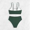 2024 European & American Style Solid High Waist Bikini - Sexy Split Swimwear