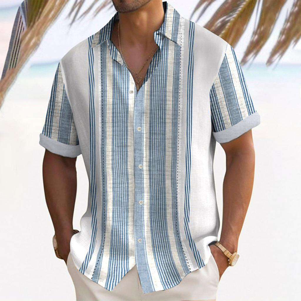 Hawaiian Shirt For Men, Men's Vintage Button Down Bowling Shirts Short Sleeve Summer Beach Shirt