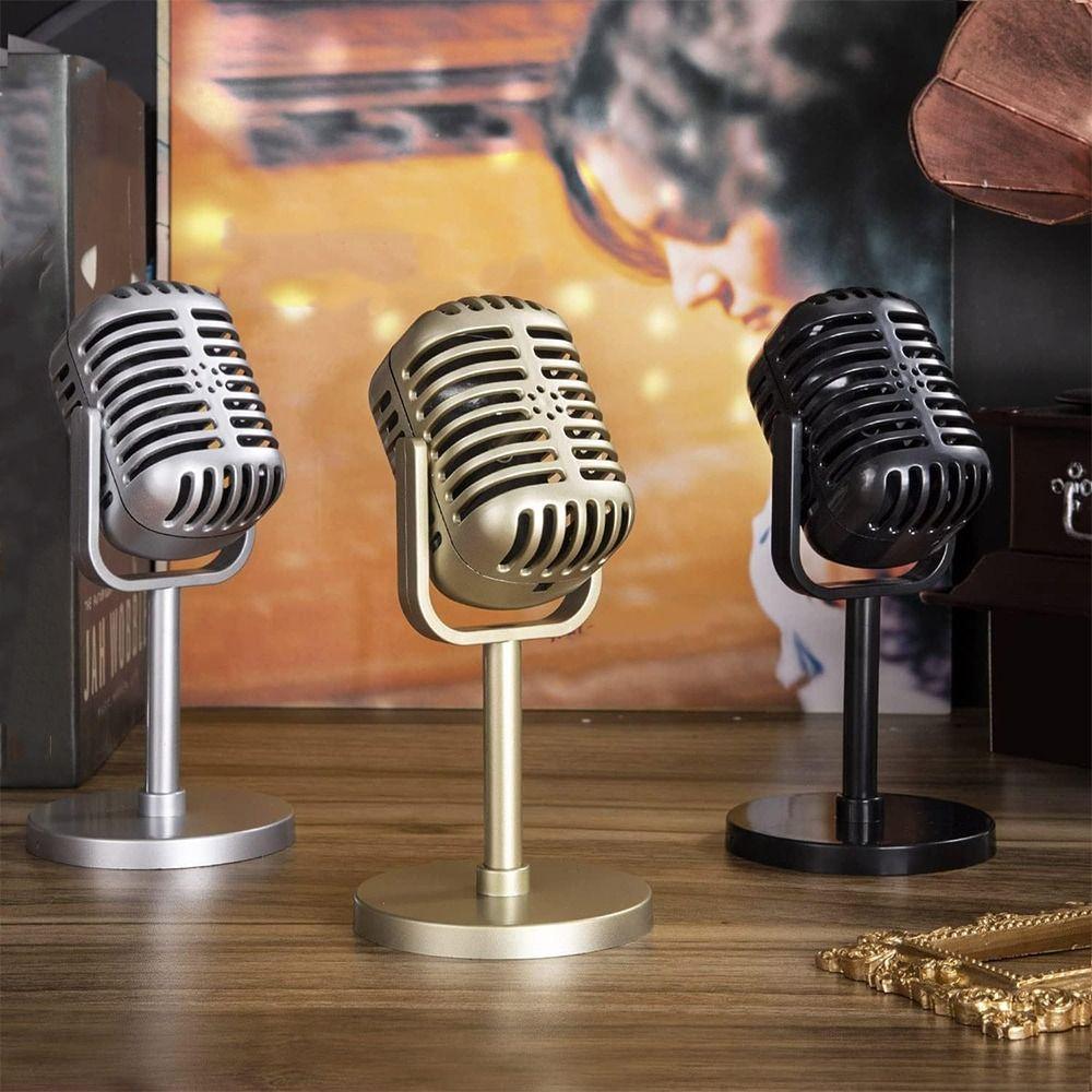 Miniature Simulation Microphone Plastic Dynamic Vocal Microphone Home Decoration