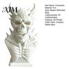 Spooky Theme Room Decoration 3D Printed Demon Skull Bust Statue, Gothic Horned Skeleton Personalized Gift for Him Figurine, Mini Desktop Ornament