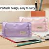 Portable Pencil Storage Bag Solid Color Pen Box Stationery Pouch  School Office Supplies