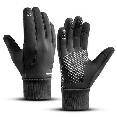 Outdoor Cycling and Mountaineering with Windproof Fabric Plush Insulation Anti Slip Wear-Resistant Touch Screen Gloves