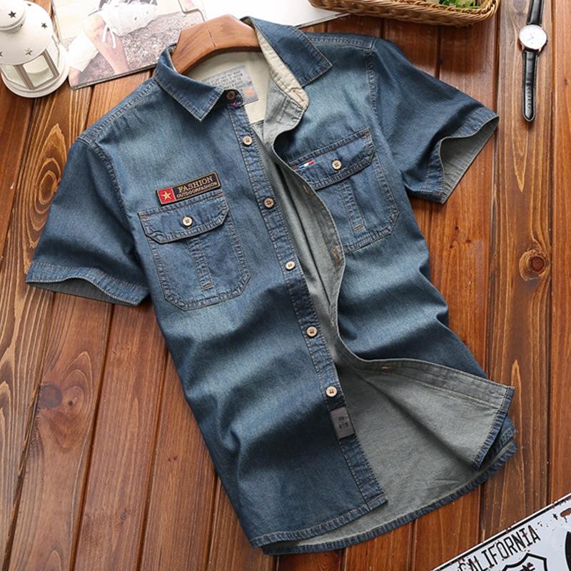 Denim Shirt Short Sleeve Shirt 