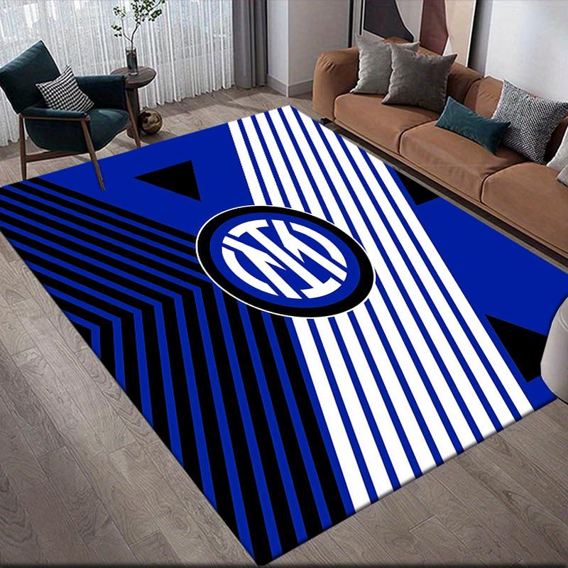 Football Club Internazionale Milano3 Flannel Pattern Square Carpet,Area Rug,Carpet Rug for Living Room Bedroom Sofa Playroom Decor,Non-slip Floor Mat