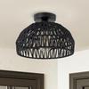 Boho Light Fixtures Ceiling Rattan Lights Boho Chandelier Flush Mount Ceiling Light for Hallway Foyer Entrance Bedroom Kitchen