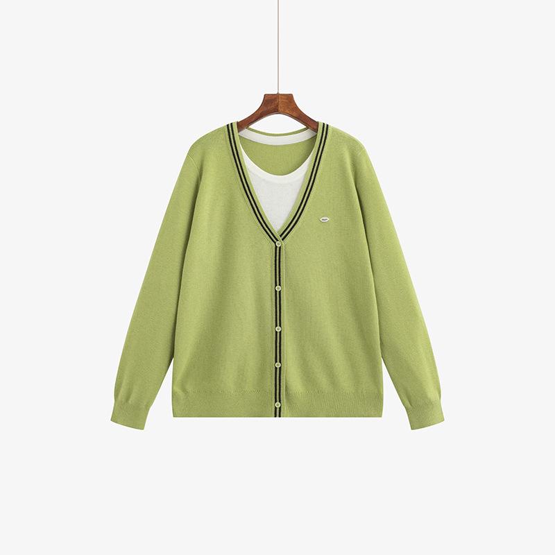 

Plus Size Women s Round Neck Color Block Two-Piece Look Casual Long Sleeve Knit Top, Spring 2026 Collection. XL (60-75 kg)