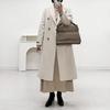 Mizqz Wool Double Belted Handmade Long Coat 2 Colors