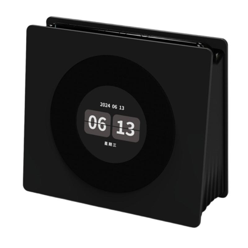 

Vintage Design Bedsides Clock Lamp With Bluetooth-compatible Connection Turntable Speaker Music Player For Music Lover чорний