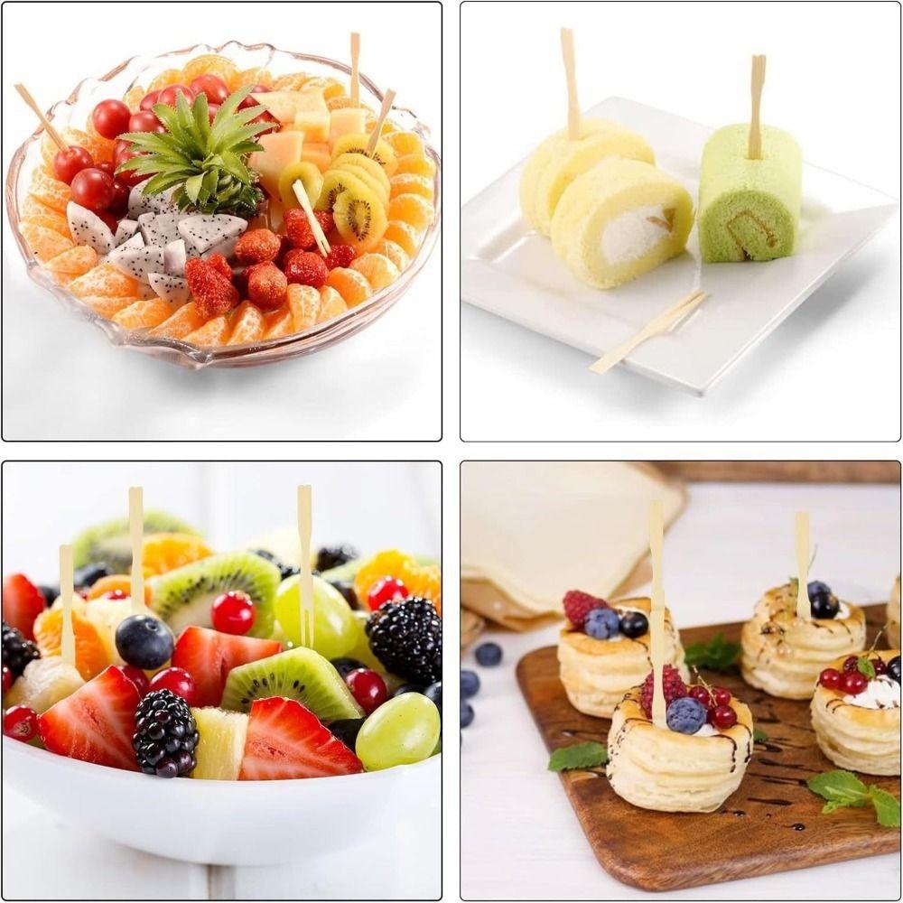 200 Pieces Bamboo Cake Dessert Fork Mini Size Sushi Sticks Practical Appetizer Forks Birthday