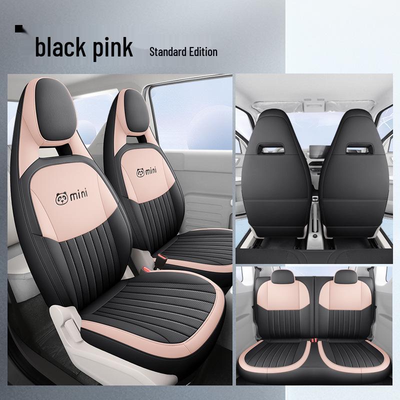 Panda Mini Cartoon Leather Car Seat Cover - Full Surround, Fits 23 Models, Cute Design