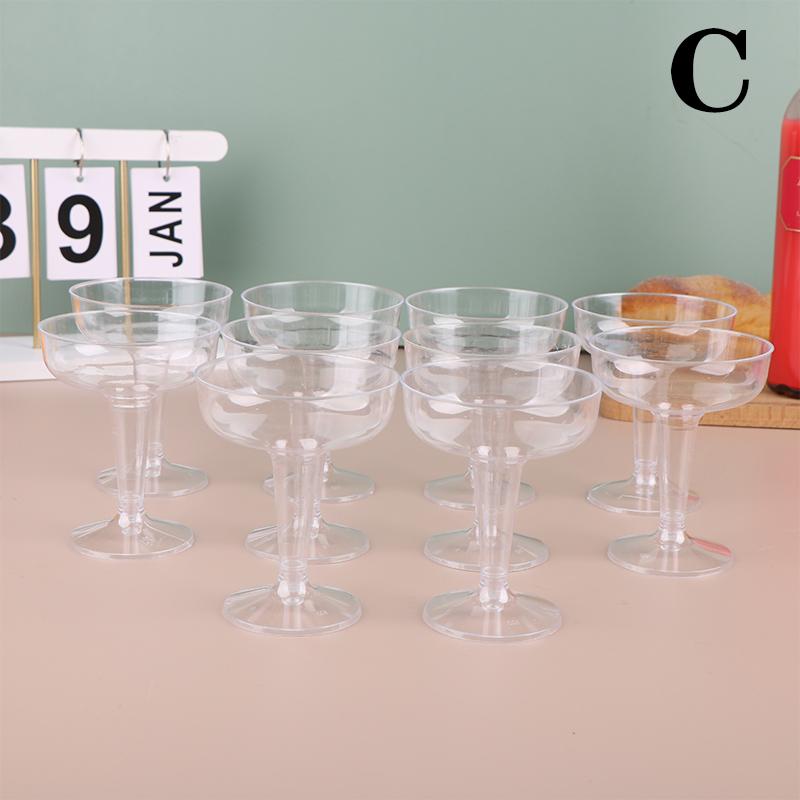 

10 шт., пластиковые прозрачные чашки для шампанского, коктейльные барные чашки, бокалы для тостов, посуда для напитков на день рождения, свадьбу, годовщину, фестиваль