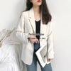 2025 Korean Style Women's Chic Casual Loose Long Sleeve Suit Top for Spring and Autumn