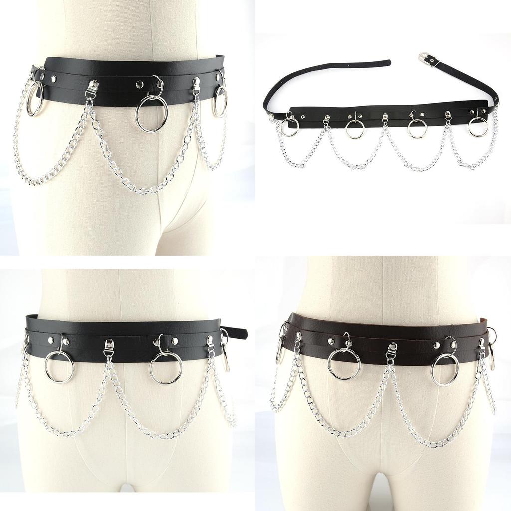 Punk Style Womens Belt Metal Chain Pendant Fashion Accessories Clothing