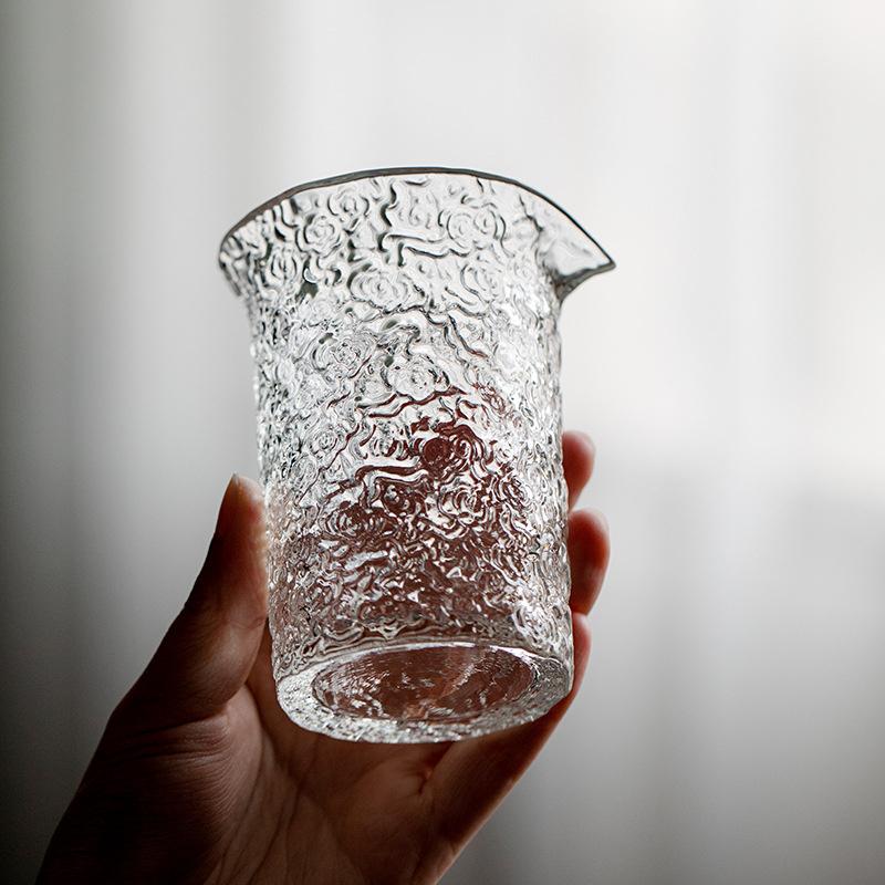 Japanese Style Propitious Cloud Texture Glass Fair Cup Heat Resistant Tea Pitcher Tea Divider Kung Fu Tea Set Teaware Accessorie