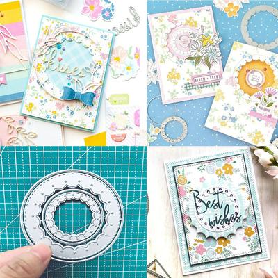 Garland Circle Frame Metal Cutting Dies Stencil for DIY Scrapbooking Photo Album Embossing Paper Cards Crafts Diecuts