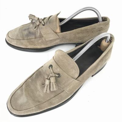 TOD'S Mokasíny s třásněmi ze semišové kůže Mackay Construction Pánské 25.0 Béžové nazouvací(POUŽITÝ)
