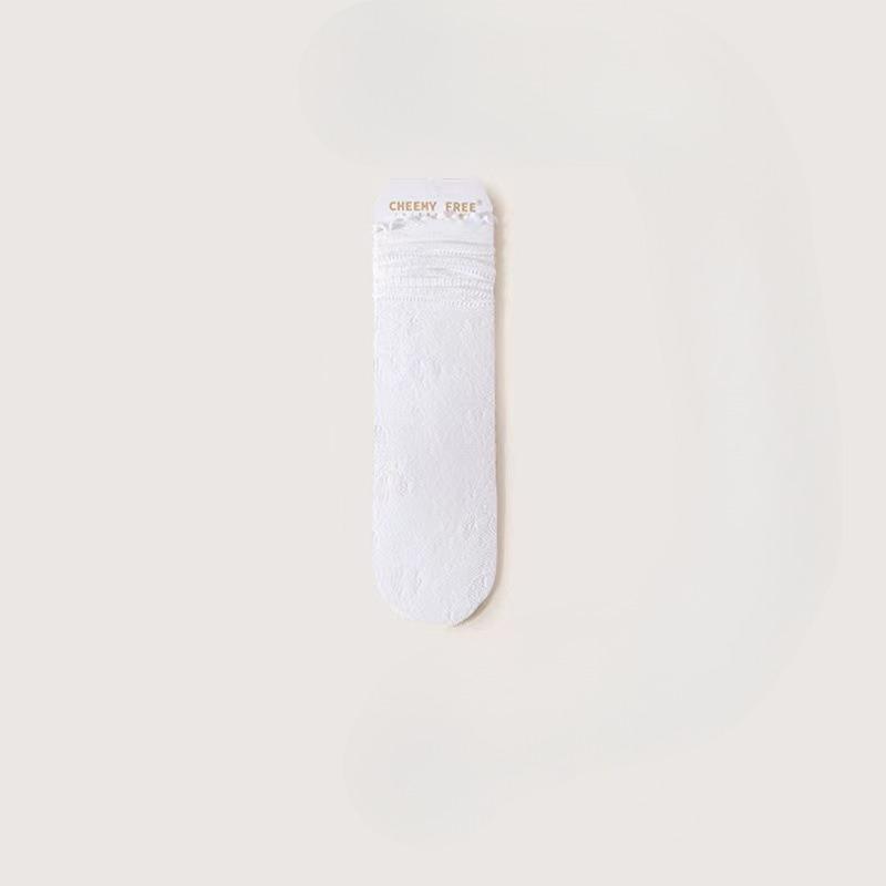 Women's Summer Thin Lace Wooden Ear Edge Breathable Mesh Hollow Tube Stack Socks