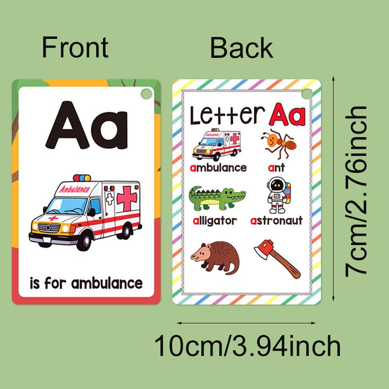 

27Pcs/set Learning Card Cartoon English Alphabet Phonics Cards Learn Memory Flash Cards Fruit Animal Portable Mini Card Set