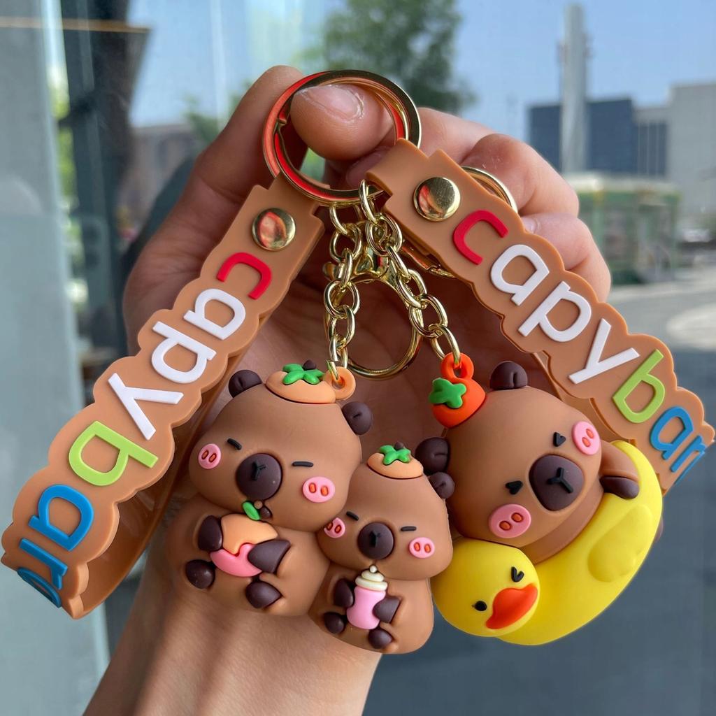 Capybara Keychain Keyring Strap Pendant For Bag Keys Pencil Case Backpack