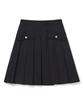 CLOVE [25Ss Clove] Button Pocket Pleated Skirt (Dark Navy)
