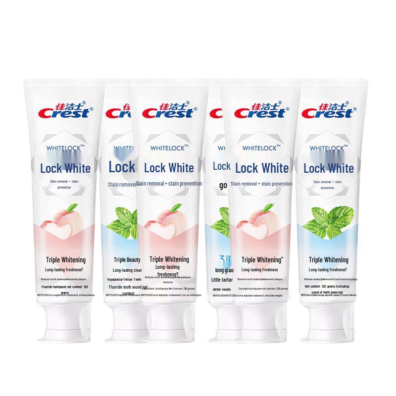 Crest Whitening Toothpaste Ocean Mint & White Peach 6-Pack