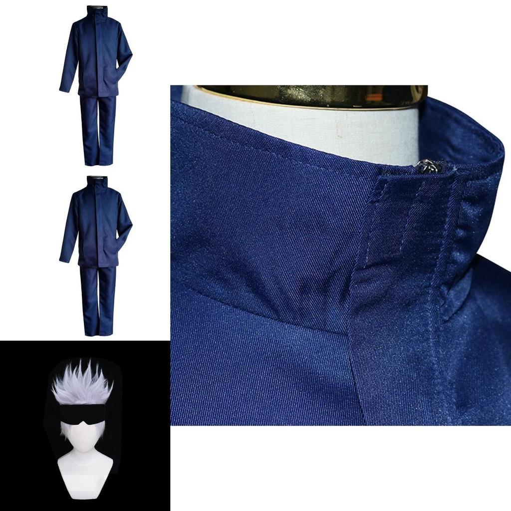 Authentic Jujutsu Kaisen Gojo Satoru Cosplay Costume Wig Men School Uniform Suit Outfit For Parties