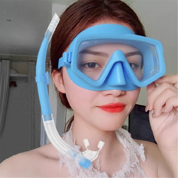 Adjustable Dry Snorkel Set with Diving Mask and Soft Silicones Seal Dry Snorkel Diving Goggles for Swimming Pool Ocean Use
