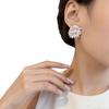 Spring and Summer Super Fairy Sweet Wind Dripping Oil Flower Stud Earrings Simple and Versatile Design Earrings Niche High-end Commuting Earrings