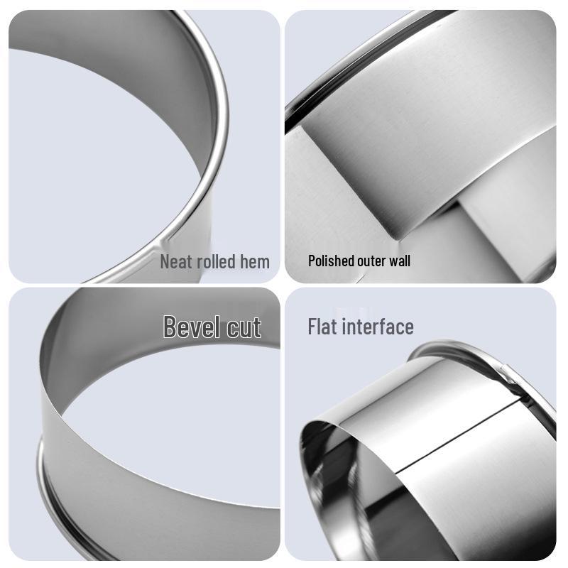 5-Piece Stainless Steel Mousse Ring & Cookie/Cake/Dumpling Cutter Set