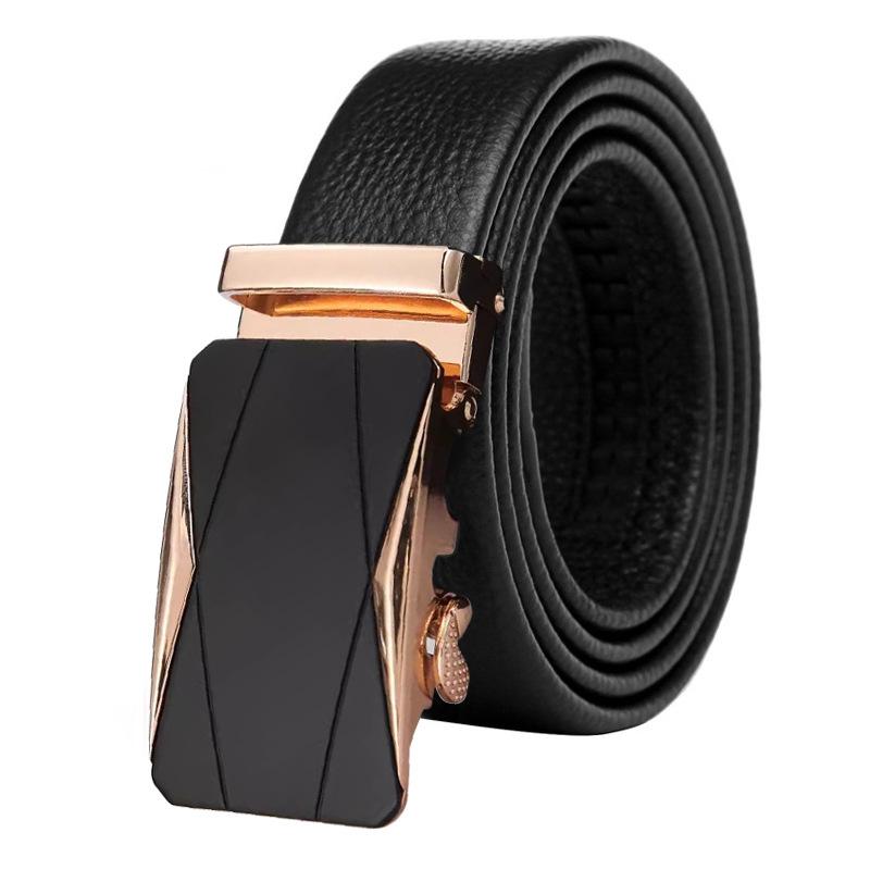 New Men's Belt High End Automatic Buckle Genuine Leather Belt Middle Aged and Young Business Casual Trousers