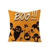 New Orange Pumpkin Head Linen Halloween Pillowcase Black Cartoon Printed Household Products Pillowcase