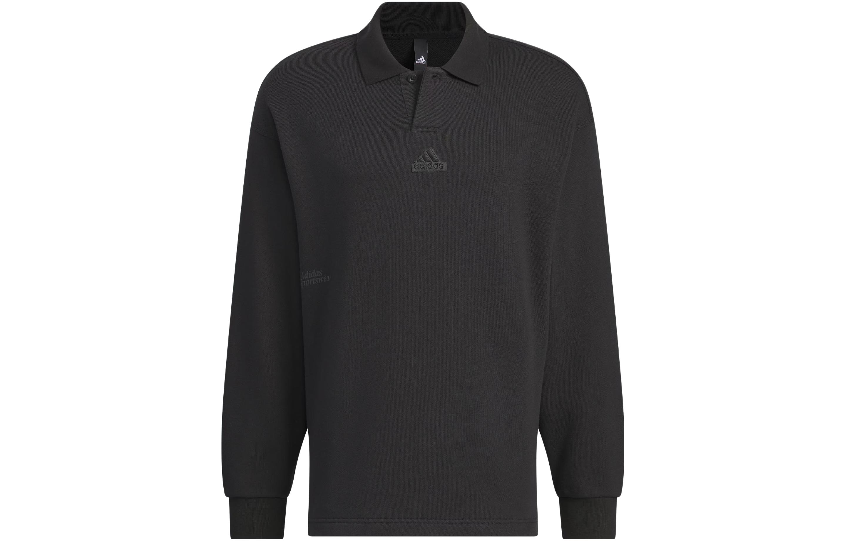Adidas Heavy French Terry Polo Shirt Polo Shirt Unisex Black IT3972 S