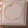 Fashionable Leaf And Flower Bracelet Handcrafted Zirconia Bracelet Highlighting Flower and Leaf Patterns for Women