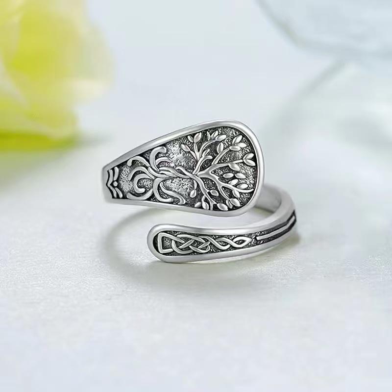 Temu Fashion Retro Adjustable Money Tree Ring