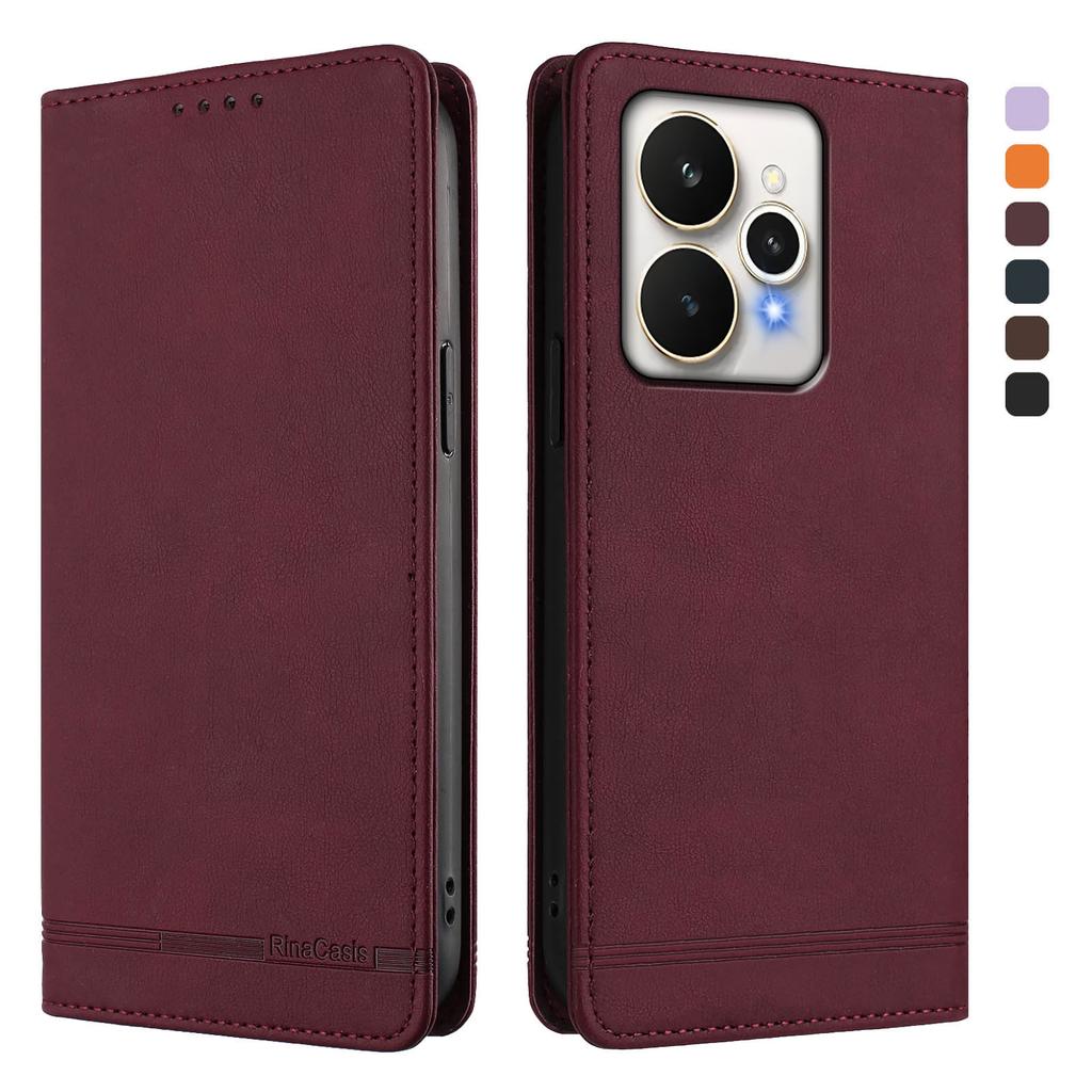 Leder-Brieftaschenhülle für Oppo Realme 15 Pro 15T 14 13 12 Pro Plus 14T 14X 12X 14 Pro Lite Magnetische Brieftaschen-Flip-Book-Hülle