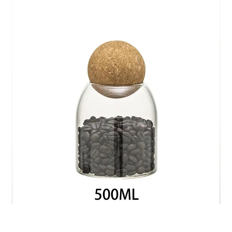 

Прозрачная стеклянная бутылка без свинца с пробковой крышкой, герметичная банка для хранения, банки для чая, сухофруктов, злаковых закусок, кофе, содержит