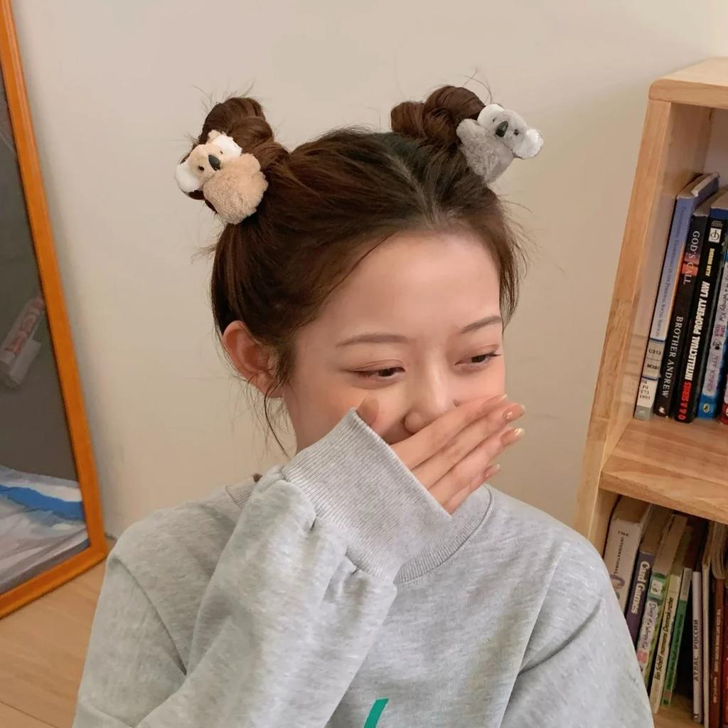 Cute Plush Koala Bear Hair Claw Clips for Girls Animal Hairpins Barrettes Headwear Soft Hair Accessories