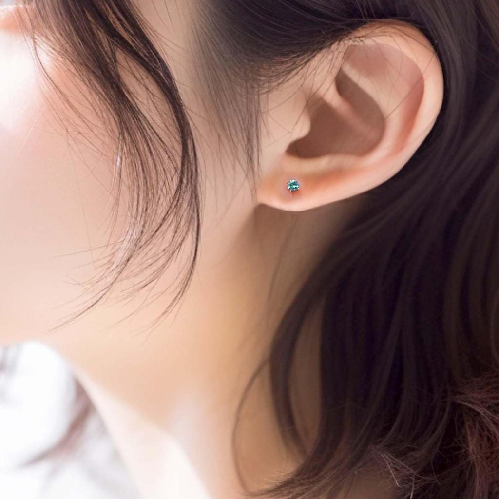 Earrings for Natural Blue Stud Single 4 10K [Sears] Women, K10, Stone, Topaz, Earrings, Stone, Prongs, Gold, Se105-0003-yg-bt