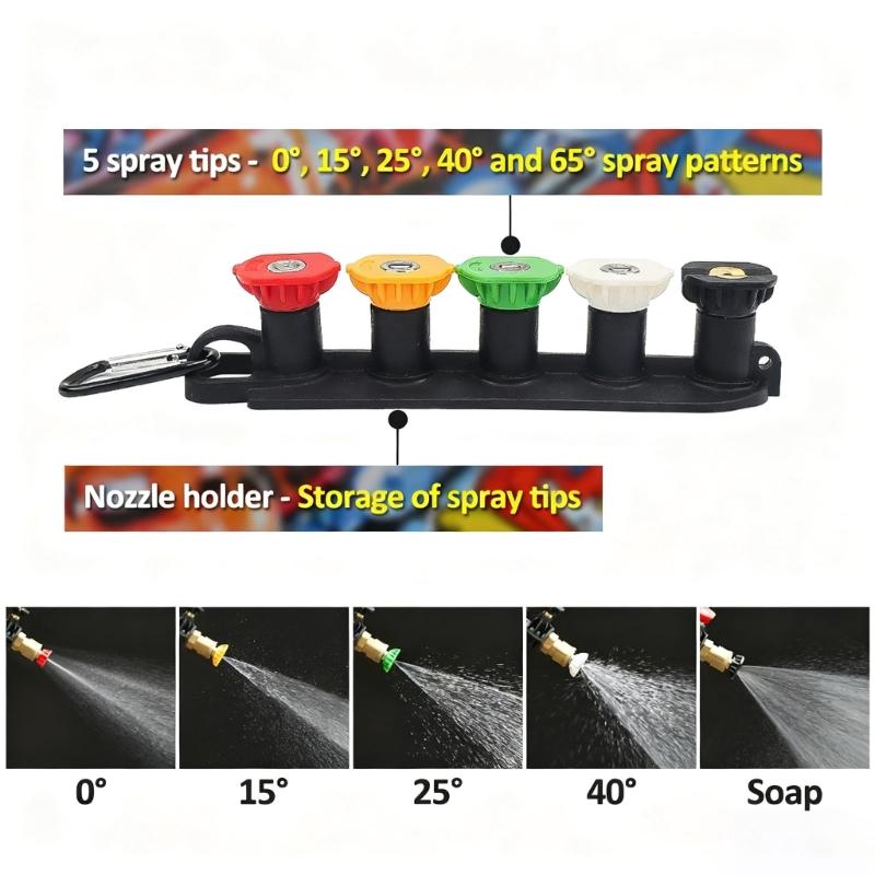 Professional Electric Power Washer 5 Adjustable Sprayed Tip Universal M22 Connector For Multiple Surfaces Washing Stubborn Stains